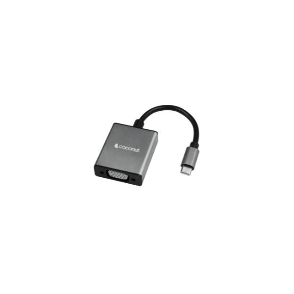 Coconut Type C to VGA Converter Strong Metal Enclosure, High Quality Chipset, Super Portable, 4K Resolution – TechCure India
