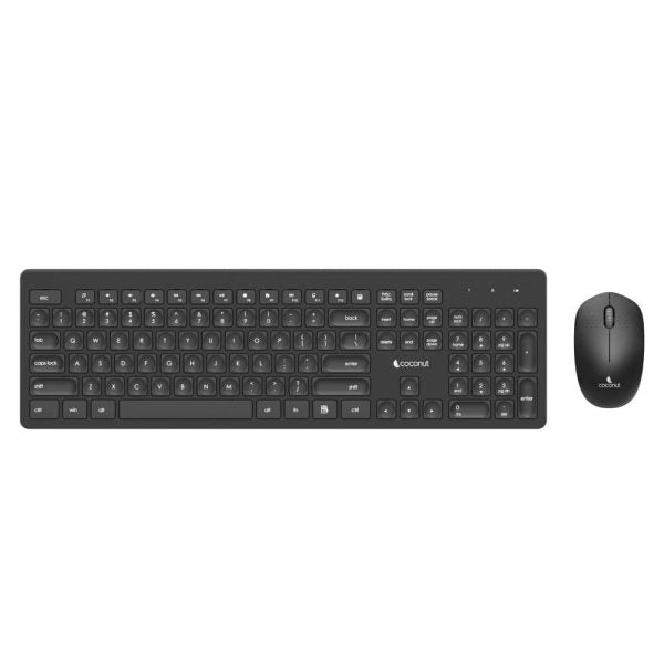 Coconut WKM11 Delight 2.4Ghz Wireless Keyboard & Mouse Combo (Black) – TechCure India