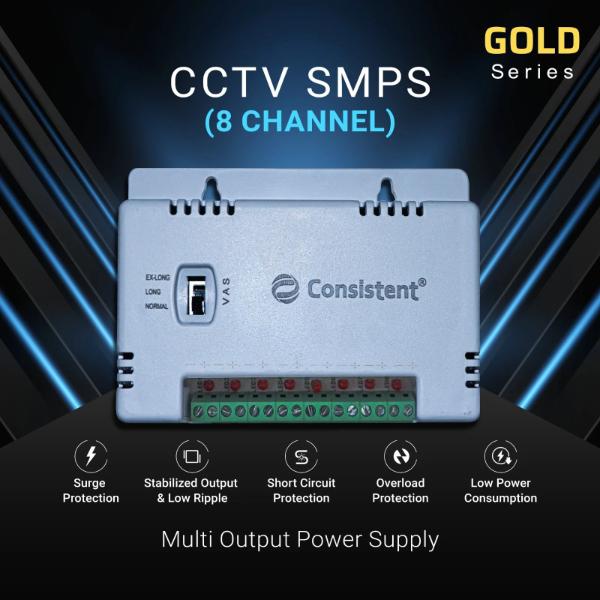 Consistent CCTV 8 Channel SMPS (CT-CPS-08P-S) – TechCure India