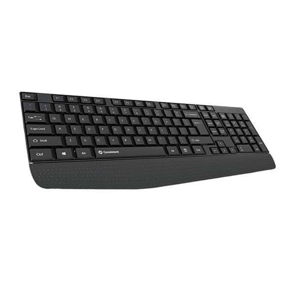 Consistent Classic Gold Wired Keyboard (SK102) with 2.4 GHz USB Receiver, 10m Working Range, 12 Shortcut Keys, Adjustable DPI (Black) – TechCure India