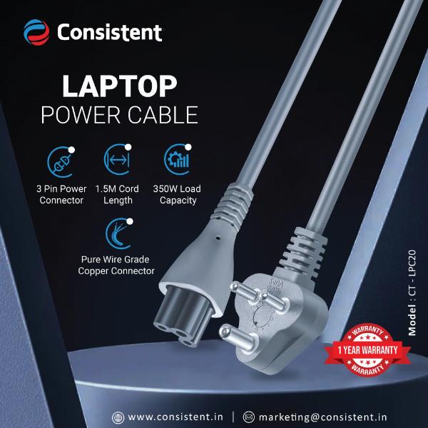 Consistent Laptop Power Cable – TechCure India