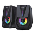 Consistent SA RE GA MA Desktop Computer Speakers, 2.0 Channel, USB Powered, RGB Lighting, Black – TechCure India
