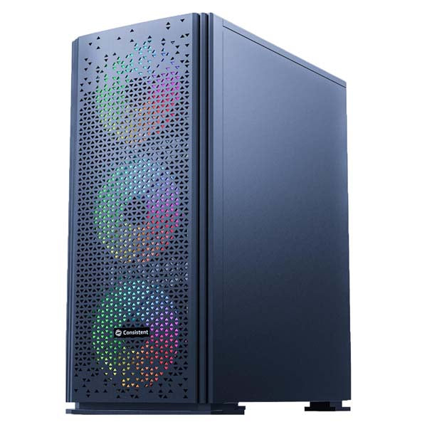 Consistent VECTOR Gaming PC Case (CIG2006) Black | Support :ATX, Micro ATX, and Mini ATX, along with ATX 12V | USB 3.0*1,1.0*2 – TechCure India