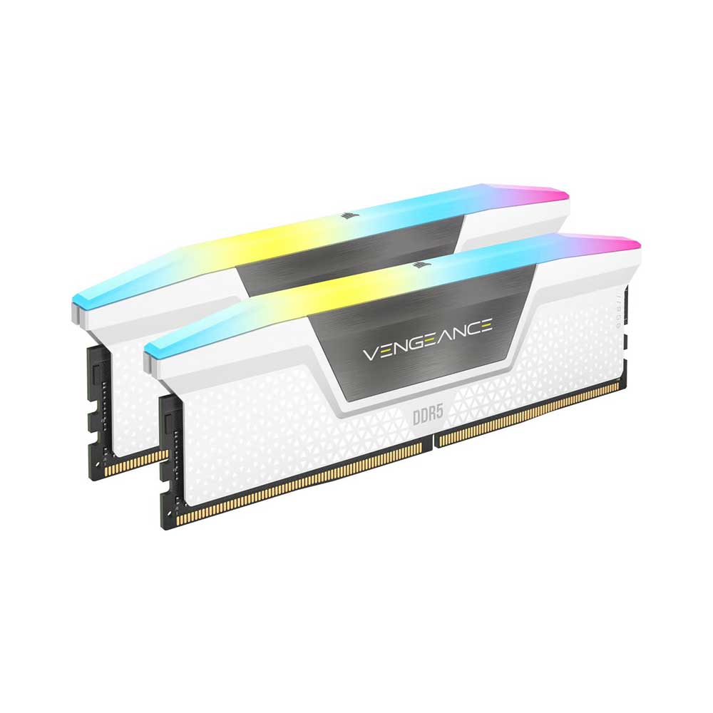 CORSAIR Vengeance RGB 32GB ( 16GB x 2 ) 6000MHz DDR5 Ram ( White ) ( CL36 ) - 3