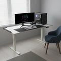 Cyberwolf Hydraulic RGB Gaming Table XL (1600mm x 600mm) White – TechCure India