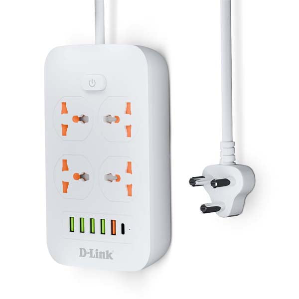 D-Link DPA-F451 Power Strip with 4AC, 5USB and 1C Port (White) – TechCure India