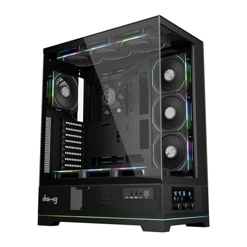 Dawg Y 990 ARGB E-ATX Mid Tower Case with Pre-installed 360mm AIO Cooler – TechCure India