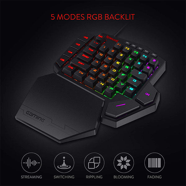 Redragon DITI K585 - ONE HANDED WIRED RGB MECHANICAL KEYBOARD – TechCure India
