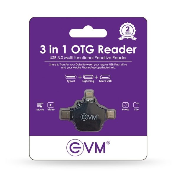 EVM 3-in-1 OTG Pendrive Reader – TechCure India