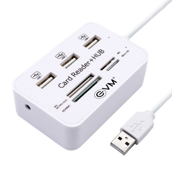 EVM All-in-One USB 2.0 Card Reader & 3-Port USB HUB – TechCure India