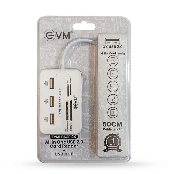 EVM All-in-One USB 2.0 Card Reader & 3-Port USB HUB – TechCure India