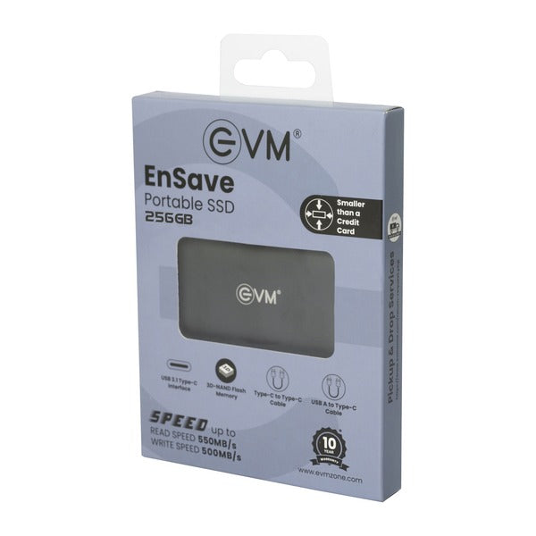 EVM ENSAVE PORTABLE SSD 256GB – TechCure India