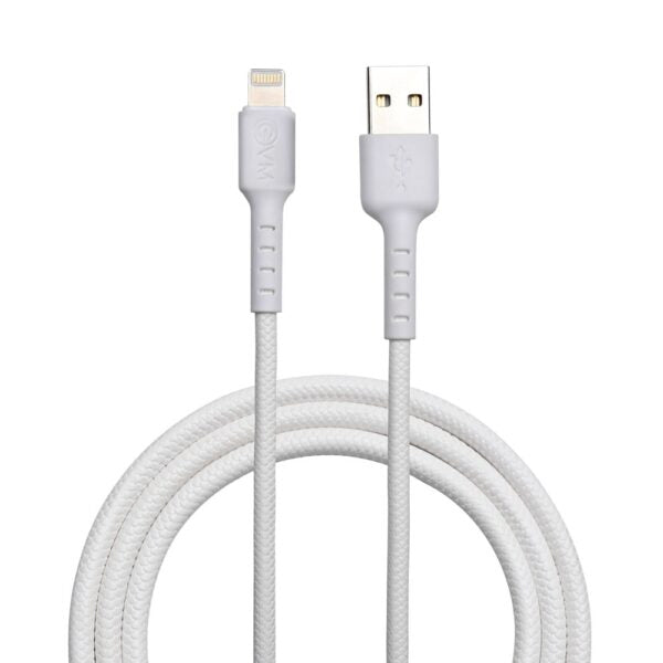 EVM LIGHTNING DATA CABLE (1 METER & 4 AMP) EVM-C-013, White – TechCure India