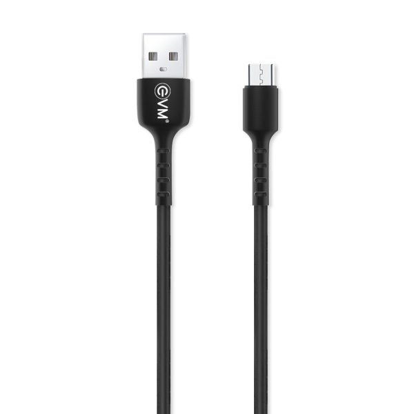 EVM MICRO USB DATA & SYNC CABLE (1 METER, 3 AMP), Black – TechCure India