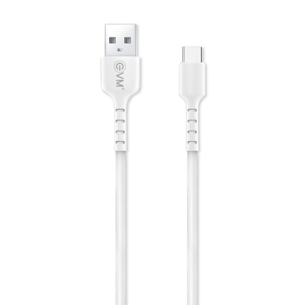 EVM Type-c Data & Sync Cable (2 Meter, 4 Amp) EVM-C2-22, White – TechCure India