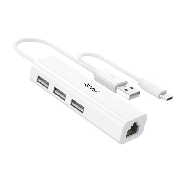 EVM USB 2.0 + RJ45 HUB High-Speed Ethernet Adapter & USB Hub Combo – TechCure India