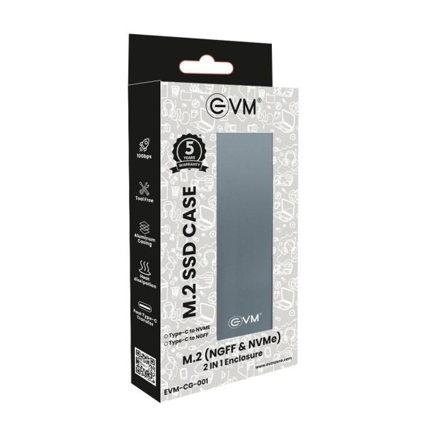 EVM USB 3.1 Gen 2 M.2 SATA and NVMe SSD Case – TechCure India
