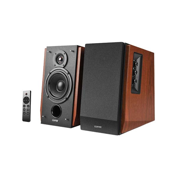 Edifier R1700BTs Powered Bluetooth 5.0 Wireless Bookshelf Speakers - 66 Watts (Brown) – TechCure India