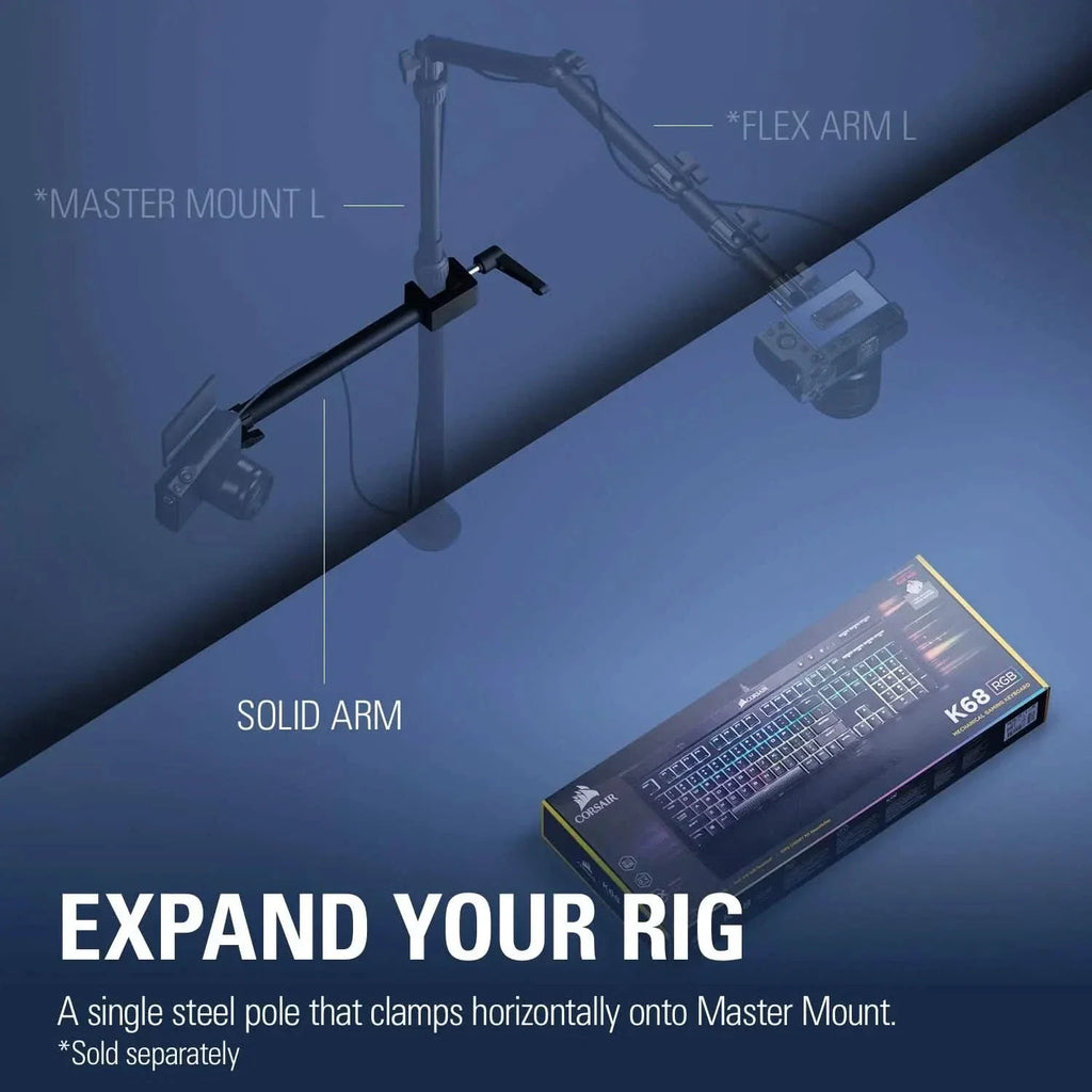 Elgato Solid Arm Auxiliary Holding arm for Cameras, Lights and More, Multi Mount Accessory, black – TechCure India