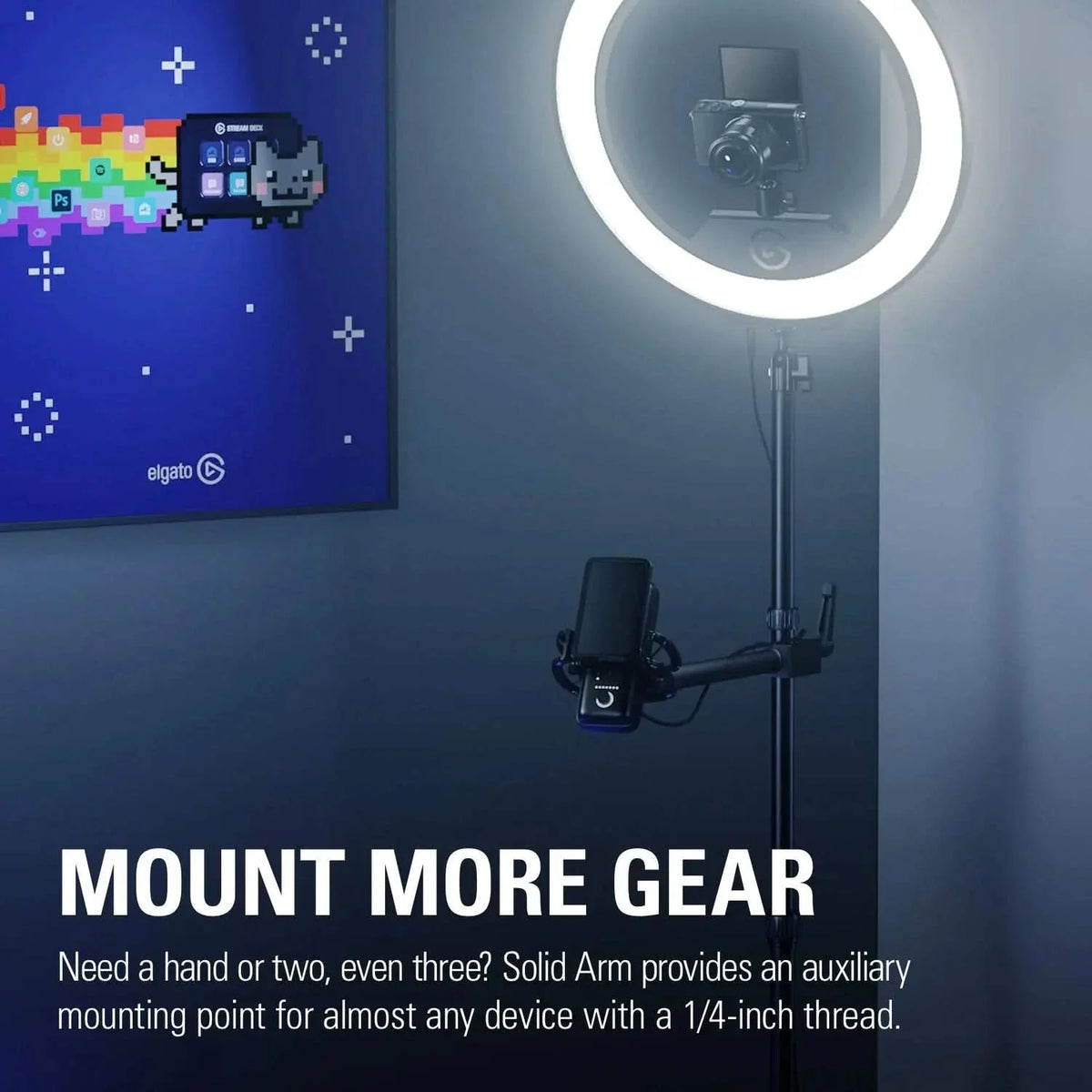 Elgato Solid Arm Auxiliary Holding arm for Cameras, Lights and More, Multi Mount Accessory, black – TechCure India