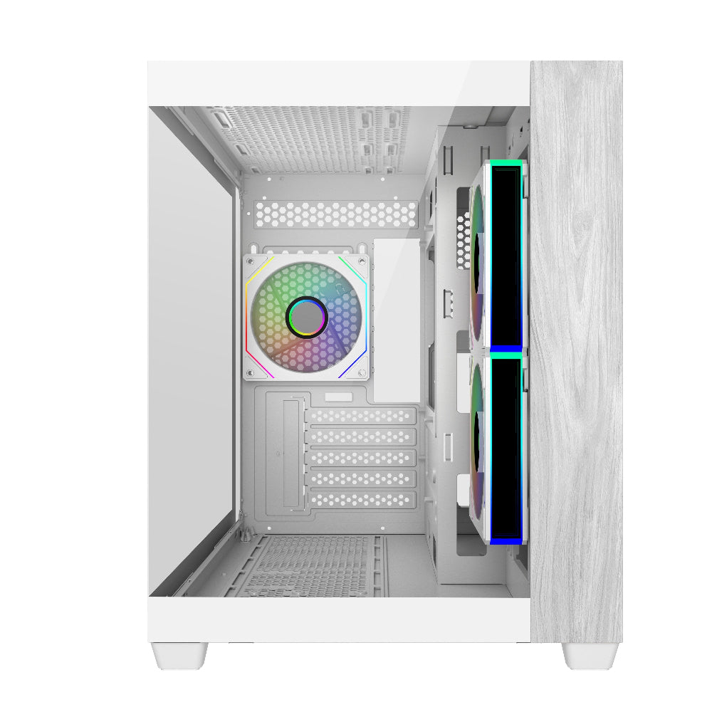 COOLER MASTER Elite 481 Wood ARGB MATX Mini Tower Cabinet ( White ) - 3
