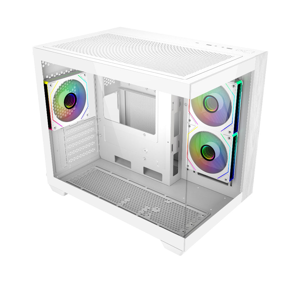 COOLER MASTER Elite 481 Wood ARGB MATX Mini Tower Cabinet ( White ) - 2
