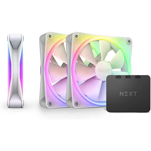 NZXT F120 RGB Duo White - 120mm PWM RGB Cabinet Fan (Triple Pack) – TechCure India