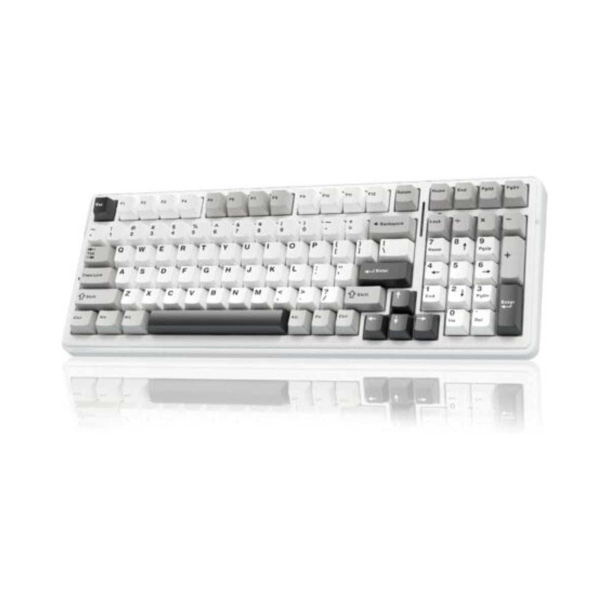 AULA F99 3 in 1 Hot Swappable RGB Gasket Wireless Mechanical Keyboard (Gray+White, Gray wood Switch) – TechCure India