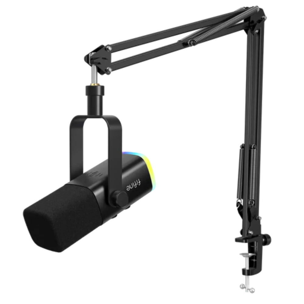 FIFINE AmpliGame AM8T USB/XLR Dynamic Microphone Kit With Boom Arm Stand ( Black ) – TechCure India