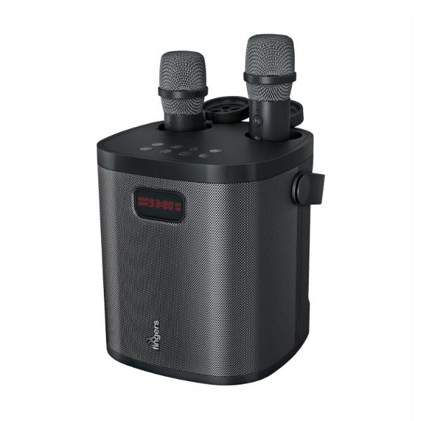 FINGERS 2Mic-GrooveBox Portable Speaker with 2 Wireless Mics – TechCure India