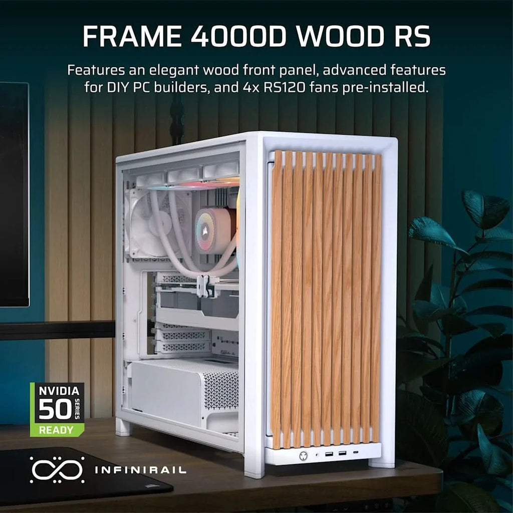 Corsair CASE FRAME 4000D WOOD RS Modular Mid-Tower PC Case - White/Oak – TechCure India