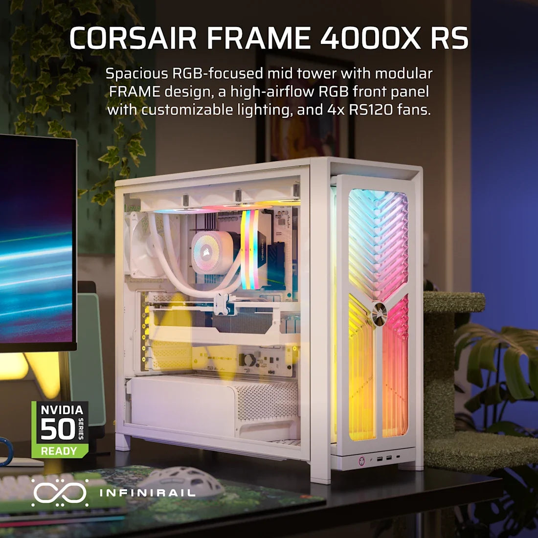 Corsair CASE FRAME 4000X RS Mid-Tower PC Case - White – TechCure India