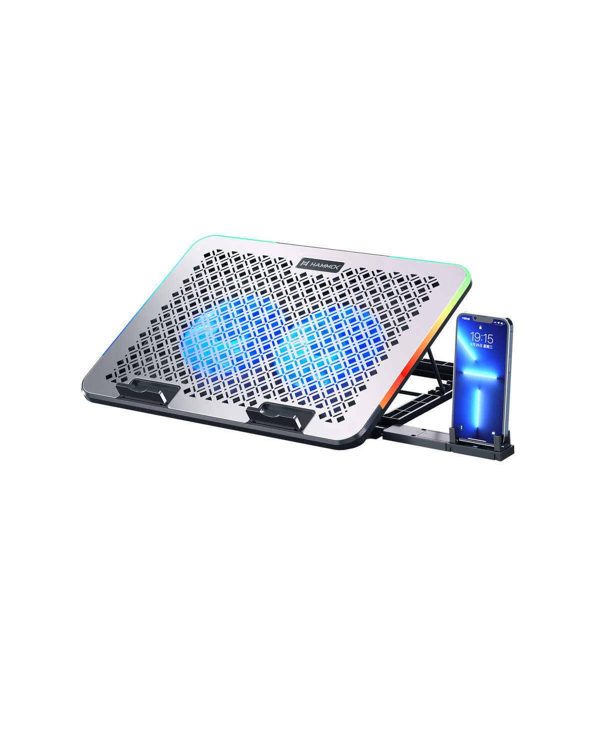 Hammok Fantastic RGB Dual-Fan Laptop Cooler Pad with Mobile Stand