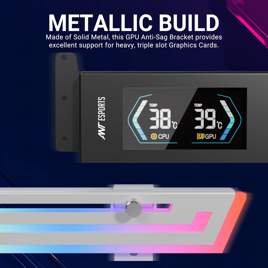 ANT ESPORTS GCB200 DIGITAL GPU SUPPORT BRACKET (WHITE) – TechCure India