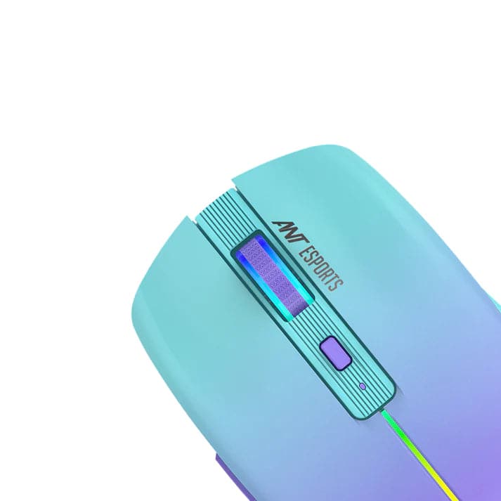 ANT ESPORTS GM400W Wireless Ambidextrous RGB Gaming Mouse ( GM400W-RGB-SEA-BLUE ) ( 3200DPI / 6 Macro Buttons ) ( Sea Blue ) - 3