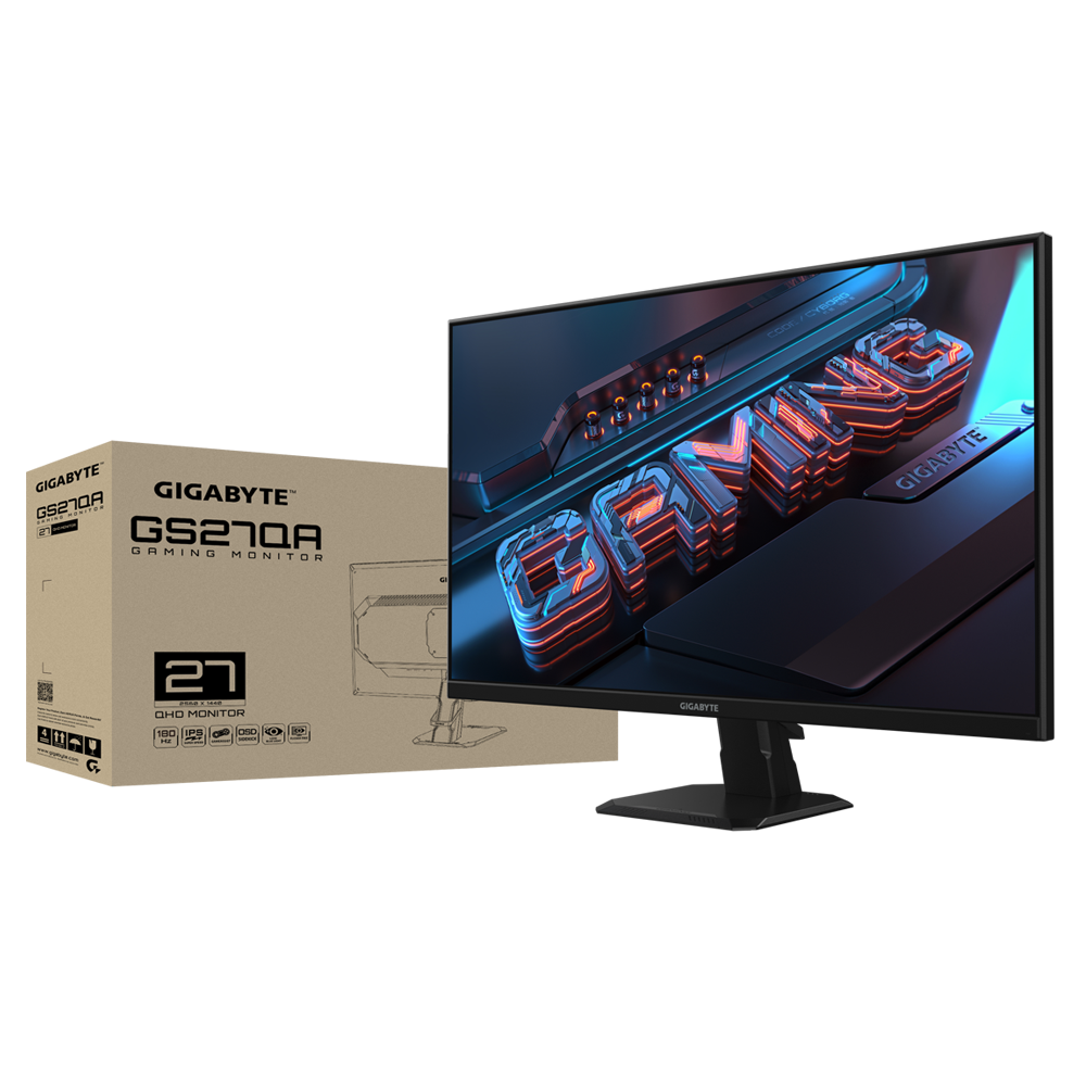 GIGABYTE GS27QA Gaming Monitor | 27 Inch | 180HZ | 1 MS | 100% SRGB Rating – TechCure India