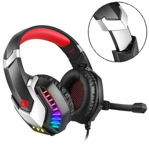 COSMIC BYTE G2050 RGB 3.5mm Wired Stereo Gaming Headphone With Mic ( Red ) - 3