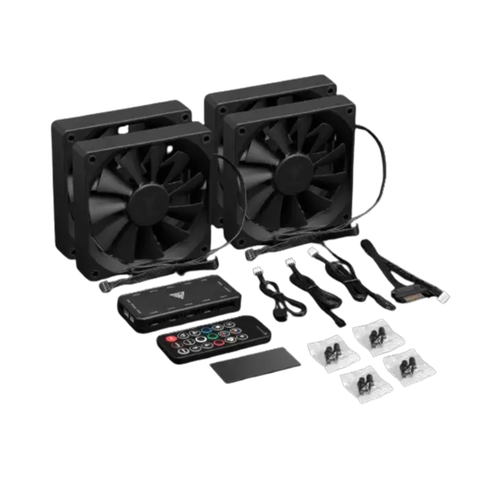 GAMDIAS Aeolus M3-1204R 120mm ARGB Cabinet Fan ( Black ) ( Four Pack ) – TechCure India
