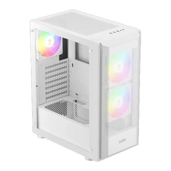 Gamdias Aura GC6 WH ARGB (ATX) Mid Tower Cabinet (White) – TechCure India