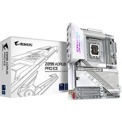 Gigabyte Z890 AORUS PRO ICE LGA 1851 ATX Motherboard (Snow White) – TechCure India