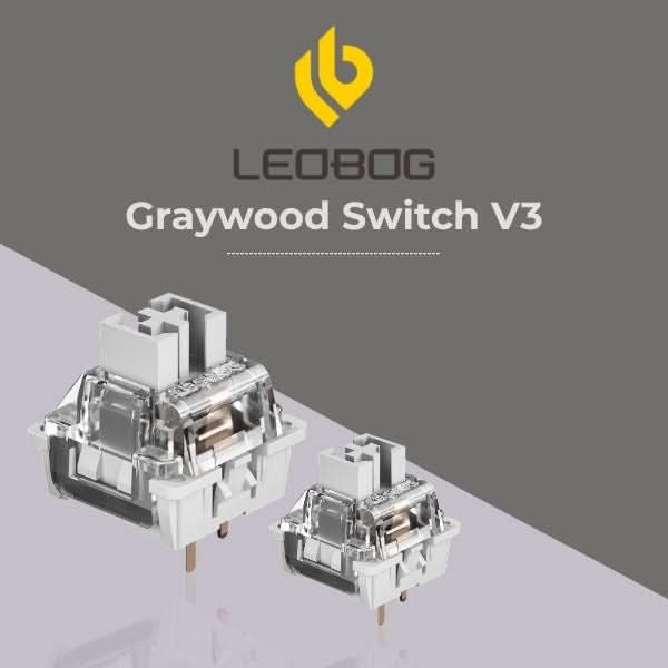 AULA LEOBOG Graywood Switch V3 Ultra-Smooth, Pre-Lubed, Hot-Swappable, Ideal for Custom Keyboards 100pcs (GrWS100) – TechCure India