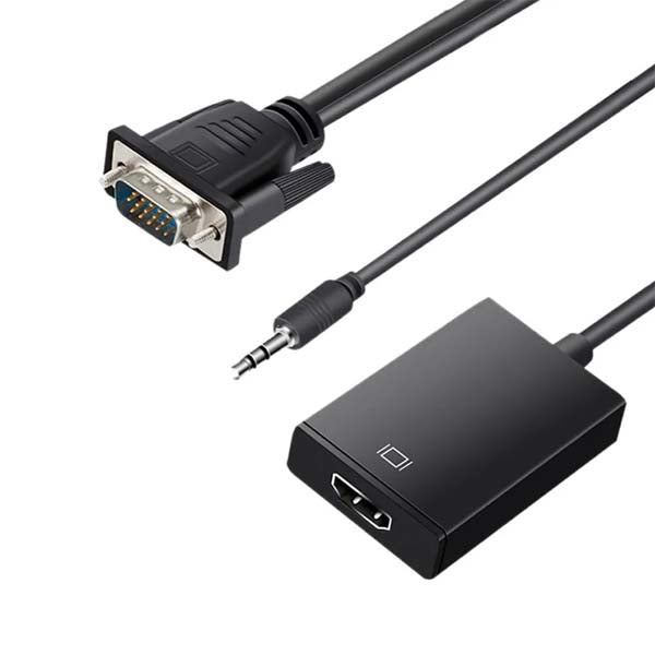 HAMMOK Simon VGA to HDMI Converter Adapter Cable 15 Pin Male to Female Full HD 1080P with Audio and Micro USB Power – TechCure India