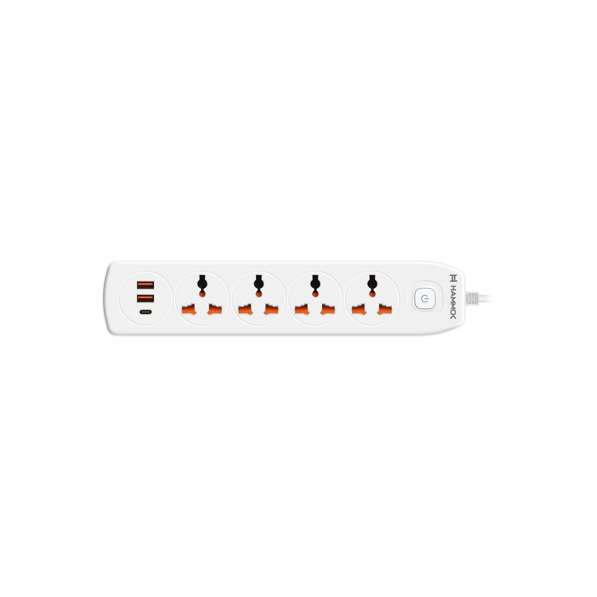 Hammok Hype 4-Socket Spike Guard with USB-A/USB-C Charging 1.5M