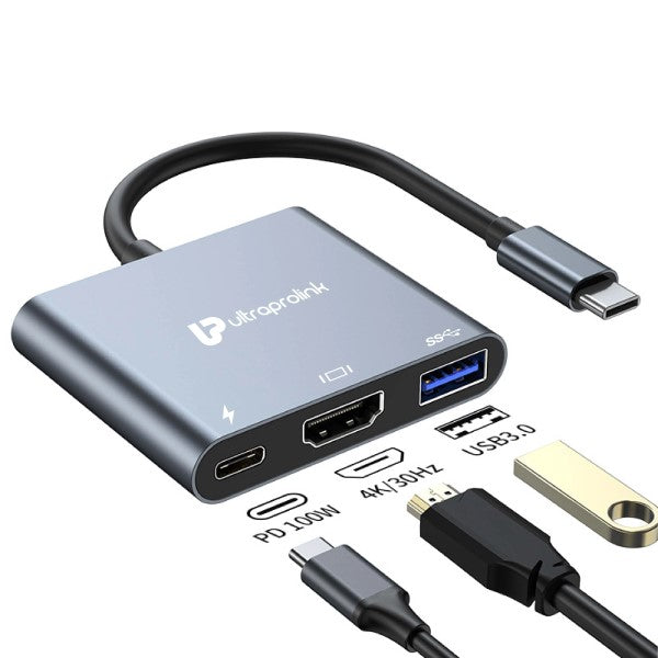 Ultraprolink Smart Hub 3 in 1 USB Type C UM1044 – TechCure India