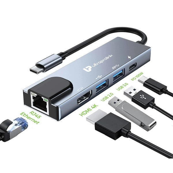 Ultraprolink Smart Hub 5 USB Type C 5 in 1 Docking Station UL1207 – TechCure India