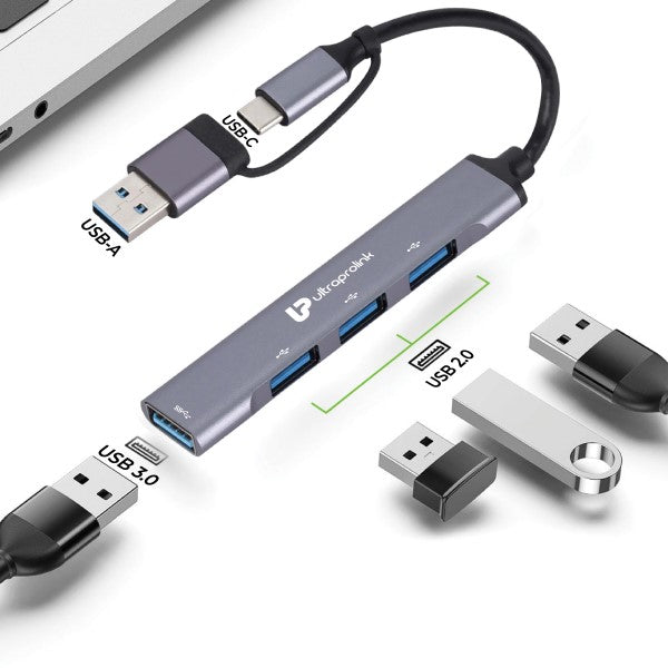 Ultraprolink Slimport 4C USB-C+A to USB-A x 4 Port Hub UL1205 – TechCure India