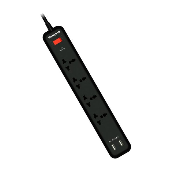 Honeywell 4 Socket Surge Protector with 2 USB Extension Board – TechCure India