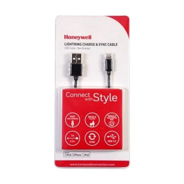 Honeywell Apple Lightning Charge And Sync Non Braided Cable 1.2 Meter (Black) – TechCure India