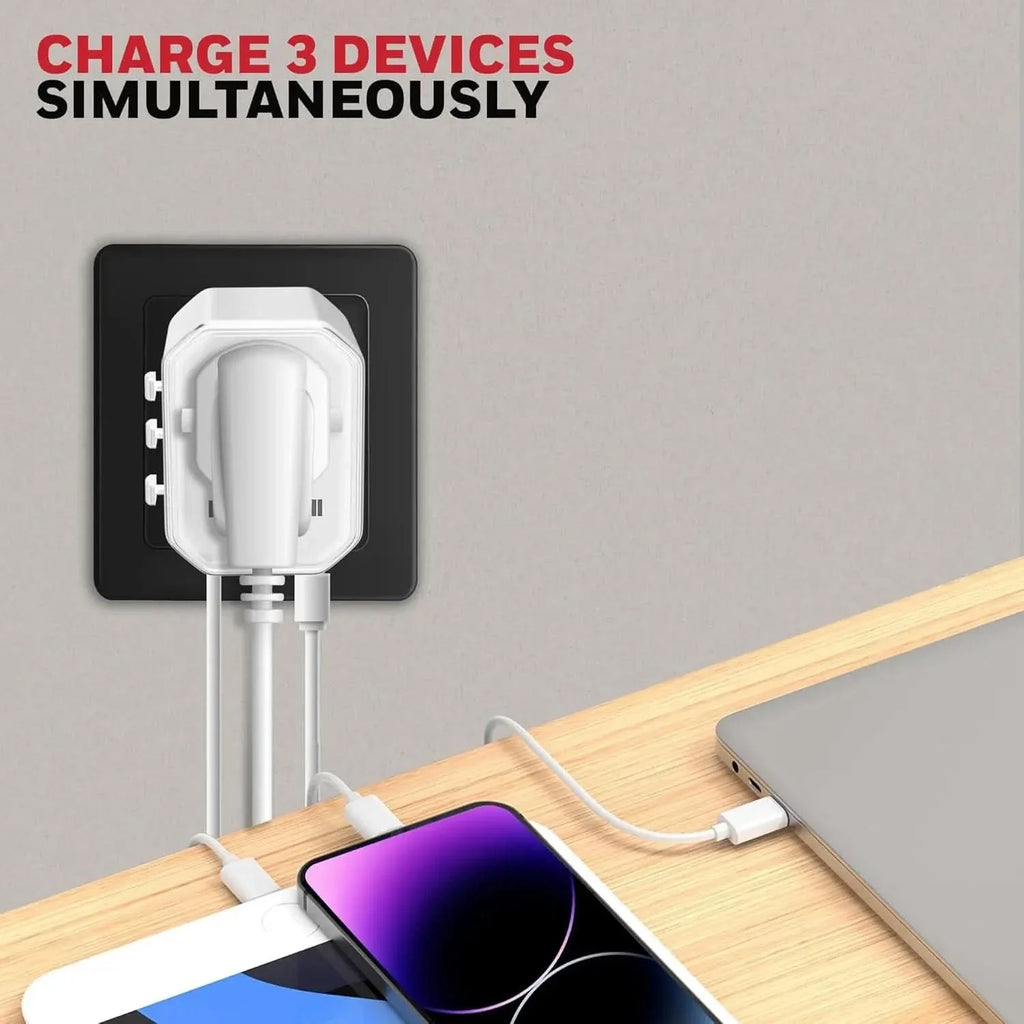 Honeywell New Launch Universal Travel Adapter 12W, 3-in-1 Fast Charging, Universal Socket, TypeC, USBA, Worldwide Wall Charger for EU,US,UK & CN/AUS White – TechCure India