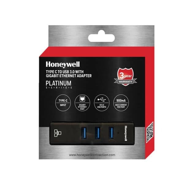 Honeywell Platinum Type C To USB 3.0 Ethernet Adapter (Black) – TechCure India
